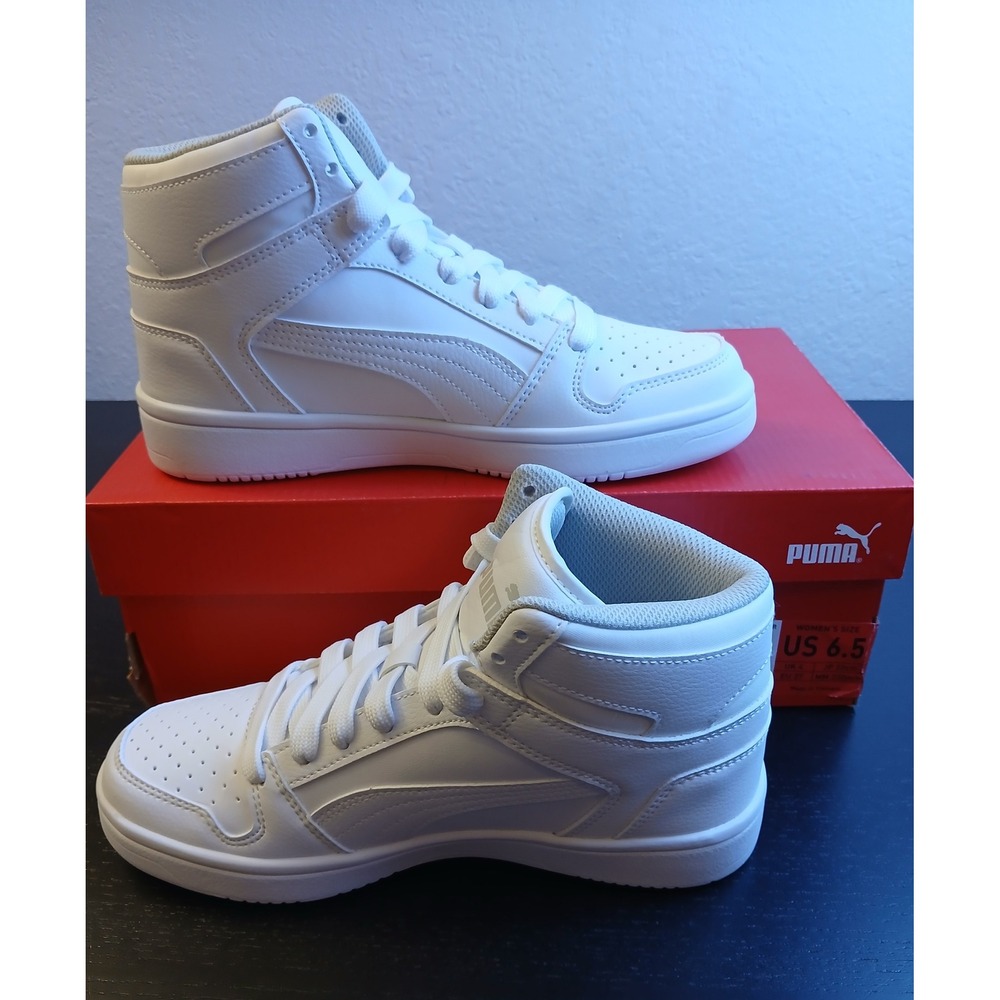 Puma Rebound LayUp SL White High Top Sneakers 370486-02 Womens 6.5